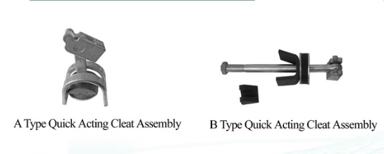 Quick acting cleat assembly